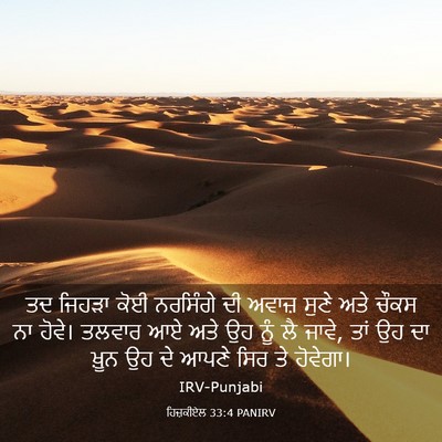 Picture 03 - ਹਿਜ਼ਕੀਏਲ 33:4 PANIRV - ਤਦ ਜਿਹੜਾ ਕੋਈ - Bible Verse Picture