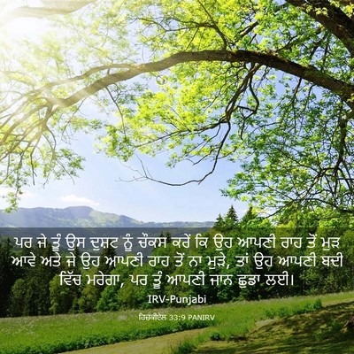 Picture 03 - ਹਿਜ਼ਕੀਏਲ 33:9 PANIRV - ਪਰ ਜੇ ਤੂੰ ਉਸ ਦੁਸ਼ਟ - Bible Verse Picture