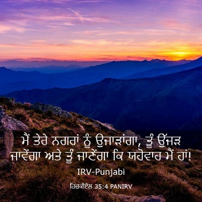 Picture 03 - ਹਿਜ਼ਕੀਏਲ 35:4 PANIRV - ਮੈਂ ਤੇਰੇ ਨਗਰਾਂ ਨੂੰ - Bible Verse Picture
