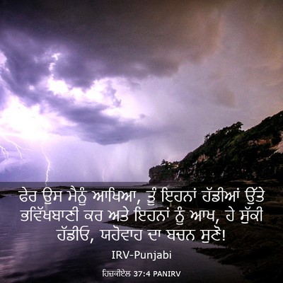 Picture 03 - ਹਿਜ਼ਕੀਏਲ 37:4 PANIRV - ਫੇਰ ਉਸ ਮੈਨੂੰ ਆਖਿਆ, - Bible Verse Picture