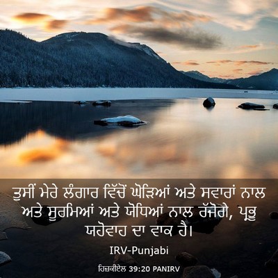 Picture 03 - ਹਿਜ਼ਕੀਏਲ 39:20 PANIRV - ਤੁਸੀਂ ਮੇਰੇ ਲੰਗਾਰ - Bible Verse Picture