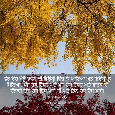 Picture 03 - ਹਿਜ਼ਕੀਏਲ 40:48 PANIRV - ਫੇਰ ਉਹ ਮੈਨੂੰ ਭਵਨ ਦੀ - Bible Verse Picture