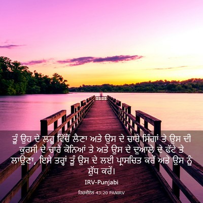Picture 03 - ਹਿਜ਼ਕੀਏਲ 43:20 PANIRV - ਤੂੰ ਉਹ ਦੇ ਲਹੂ - Bible Verse Picture