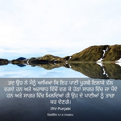 Picture 03 - ਹਿਜ਼ਕੀਏਲ 47:8 PANIRV - ਤਦ ਉਹ ਨੇ ਮੈਨੂੰ ਆਖਿਆ - Bible Verse Picture