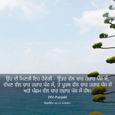 Picture 03 - ਹਿਜ਼ਕੀਏਲ 48:16 PANIRV - ਉਹ ਦੀ ਮਿਣਤੀ ਇਹ - Bible Verse Picture