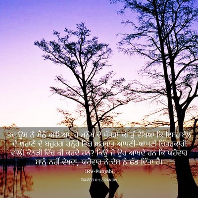 Picture 03 - ਹਿਜ਼ਕੀਏਲ 8:12 PANIRV - ਤਦ ਉਸ ਨੇ ਮੈਨੂੰ - Bible Verse Picture