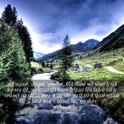Picture 03 - ਹਿਜ਼ਕੀਏਲ 9:6 PANIRV - ਤੁਸੀਂ ਬਜ਼ੁਰਗਾਂ, - Bible Verse Picture