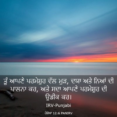 Picture 03 - ਹੋਸ਼ੇਆ 12:6 PANIRV - ਤੂੰ ਆਪਣੇ ਪਰਮੇਸ਼ੁਰ - Bible Verse Picture