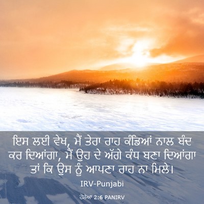 Picture 03 - ਹੋਸ਼ੇਆ 2:6 PANIRV - ਇਸ ਲਈ ਵੇਖ, ਮੈਂ ਤੇਰਾ - Bible Verse Picture