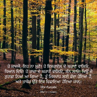 Picture 03 - ਹੋਸ਼ੇਆ 5:1 PANIRV - ਹੇ ਜਾਜਕੋ, ਇਹ ਨਾ - Bible Verse Picture