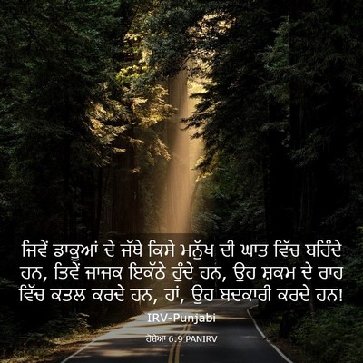 Picture 03 - ਹੋਸ਼ੇਆ 6:9 PANIRV - ਜਿਵੇਂ ਡਾਕੂਆਂ ਦੇ - Bible Verse Picture