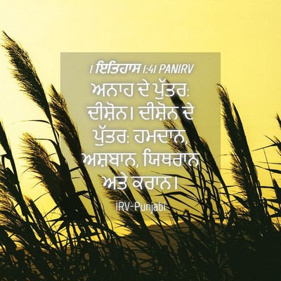 Picture 04 - 1 ਇਤਿਹਾਸ 1:41 PANIRV - ਅਨਾਹ ਦੇ ਪੁੱਤਰ: - Bible Verse Picture