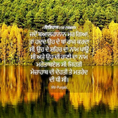 Picture 04 - 1 ਇਤਿਹਾਸ 1:50 PANIRV - ਜਦੋਂ ਬਆਲਹਾਨਾਨ ਮਰ - Bible Verse Picture