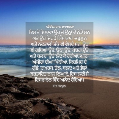 Picture 04 - 1 ਇਤਿਹਾਸ 12:40 PANIRV - ਇਸ ਤੋਂ ਇਲਾਵਾ ਉਹ ਜੋ - Bible Verse Picture