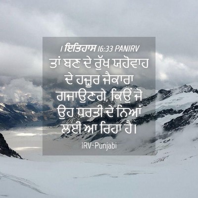 Picture 04 - 1 ਇਤਿਹਾਸ 16:33 PANIRV - ਤਾਂ ਬਣ ਦੇ ਰੁੱਖ - Bible Verse Picture