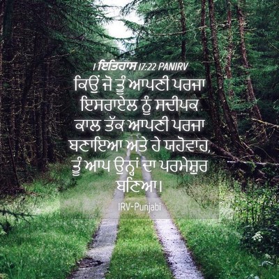 Picture 04 - 1 ਇਤਿਹਾਸ 17:22 PANIRV - ਕਿਉਂ ਜੋ ਤੂੰ ਆਪਣੀ - Bible Verse Picture