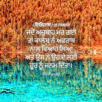 Picture 04 - 1 ਇਤਿਹਾਸ 2:19 PANIRV - ਜਦੋਂ ਅਜ਼ੁਬਾਹ ਮਰ ਗਈ - Bible Verse Picture