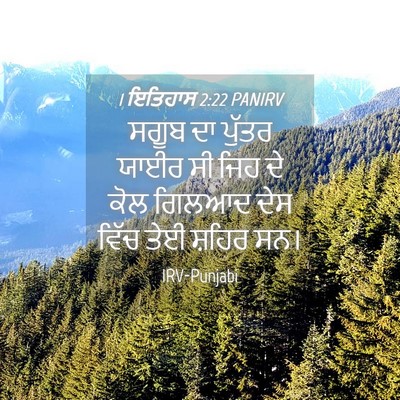 Picture 04 - 1 ਇਤਿਹਾਸ 2:22 PANIRV - ਸਗੂਬ ਦਾ ਪੁੱਤਰ ਯਾਈਰ - Bible Verse Picture