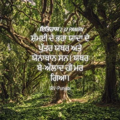 Picture 04 - 1 ਇਤਿਹਾਸ 2:32 PANIRV - ਸ਼ੰਮਈ ਦੇ ਭਰਾ ਯਾਦਾ - Bible Verse Picture