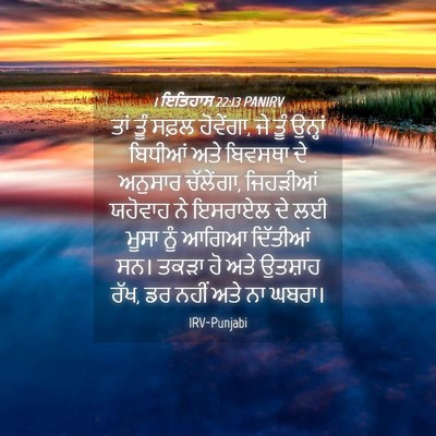 Picture 04 - 1 ਇਤਿਹਾਸ 22:13 PANIRV - ਤਾਂ ਤੂੰ ਸਫ਼ਲ - Bible Verse Picture