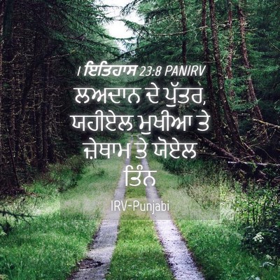 Picture 04 - 1 ਇਤਿਹਾਸ 23:8 PANIRV - ਲਅਦਾਨ ਦੇ ਪੁੱਤਰ, - Bible Verse Picture