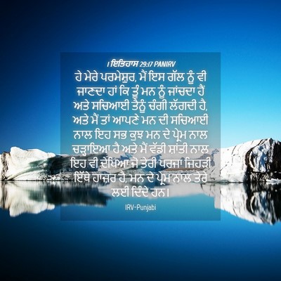 Picture 04 - 1 ਇਤਿਹਾਸ 29:17 PANIRV - ਹੇ ਮੇਰੇ ਪਰਮੇਸ਼ੁਰ, - Bible Verse Picture