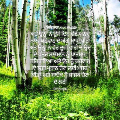 Picture 04 - 1 ਇਤਿਹਾਸ 29:22 PANIRV - ਅਤੇ ਉਨ੍ਹਾਂ ਨੇ ਉਸੇ - Bible Verse Picture