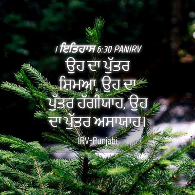 Picture 04 - 1 ਇਤਿਹਾਸ 6:30 PANIRV - ਉਹ ਦਾ ਪੁੱਤਰ ਸ਼ਿਮਆ, - Bible Verse Picture