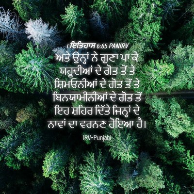 Picture 04 - 1 ਇਤਿਹਾਸ 6:65 PANIRV - ਅਤੇ ਉਨ੍ਹਾਂ ਨੇ ਗੁਣਾ - Bible Verse Picture