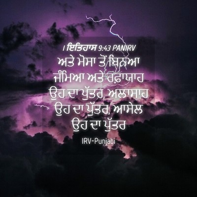 Picture 04 - 1 ਇਤਿਹਾਸ 9:43 PANIRV - ਅਤੇ ਮੋਸਾ ਤੋਂ ਬਿਨਆ - Bible Verse Picture