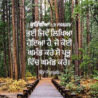 Picture 04 - 1 ਕੁਰਿੰਥੀਆਂ 1:31 PANIRV - ਭਈ ਜਿਵੇਂ ਲਿਖਿਆ - Bible Verse Picture