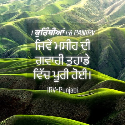 Picture 04 - 1 ਕੁਰਿੰਥੀਆਂ 1:6 PANIRV - ਜਿਵੇਂ ਮਸੀਹ ਦੀ - Bible Verse Picture