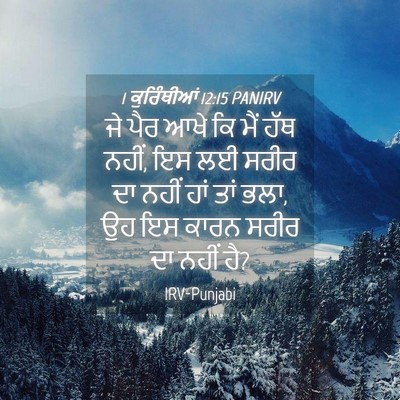 Picture 04 - 1 ਕੁਰਿੰਥੀਆਂ 12:15 PANIRV - ਜੇ ਪੈਰ ਆਖੇ ਕਿ ਮੈਂ - Bible Verse Picture