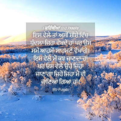 Picture 04 - 1 ਕੁਰਿੰਥੀਆਂ 13:12 PANIRV - ਇਸ ਵੇਲੇ ਤਾਂ ਅਸੀਂ - Bible Verse Picture