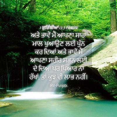 Picture 04 - 1 ਕੁਰਿੰਥੀਆਂ 13:3 PANIRV - ਅਤੇ ਭਾਵੇਂ ਮੈਂ ਆਪਣਾ - Bible Verse Picture