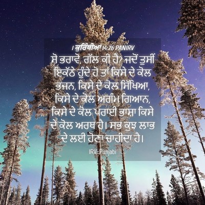 Picture 04 - 1 ਕੁਰਿੰਥੀਆਂ 14:26 PANIRV - ਸੋ ਭਰਾਵੋ, ਗੱਲ ਕੀ ਹੈ? - Bible Verse Picture