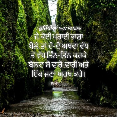 Picture 04 - 1 ਕੁਰਿੰਥੀਆਂ 14:27 PANIRV - ਜੇ ਕੋਈ ਪਰਾਈ ਭਾਸ਼ਾ - Bible Verse Picture