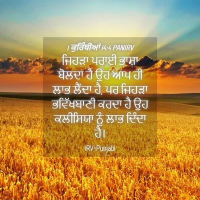 Picture 04 - 1 ਕੁਰਿੰਥੀਆਂ 14:4 PANIRV - ਜਿਹੜਾ ਪਰਾਈ ਭਾਸ਼ਾ - Bible Verse Picture
