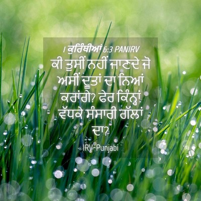 Picture 04 - 1 ਕੁਰਿੰਥੀਆਂ 6:3 PANIRV - ਕੀ ਤੁਸੀਂ ਨਹੀਂ - Bible Verse Picture
