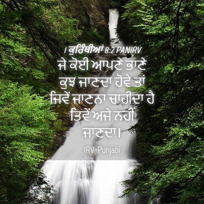 Picture 04 - 1 ਕੁਰਿੰਥੀਆਂ 8:2 PANIRV - ਜੇ ਕੋਈ ਆਪਣੇ ਭਾਣੇ - Bible Verse Picture