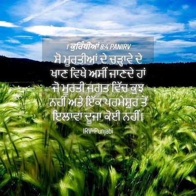 Picture 04 - 1 ਕੁਰਿੰਥੀਆਂ 8:4 PANIRV - ਸੋ ਮੂਰਤੀਆਂ ਦੇ - Bible Verse Picture