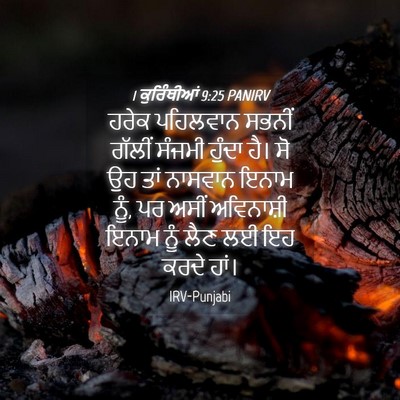 Picture 04 - 1 ਕੁਰਿੰਥੀਆਂ 9:25 PANIRV - ਹਰੇਕ ਪਹਿਲਵਾਨ - Bible Verse Picture