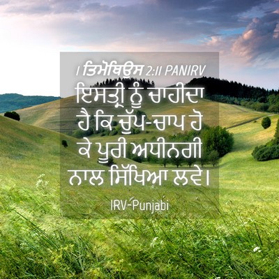 Picture 04 - 1 ਤਿਮੋਥਿਉਸ 2:11 PANIRV - ਇਸਤ੍ਰੀ ਨੂੰ ਚਾਹੀਦਾ - Bible Verse Picture