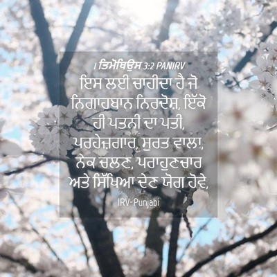 Picture 04 - 1 ਤਿਮੋਥਿਉਸ 3:2 PANIRV - ਇਸ ਲਈ ਚਾਹੀਦਾ ਹੈ ਜੋ - Bible Verse Picture