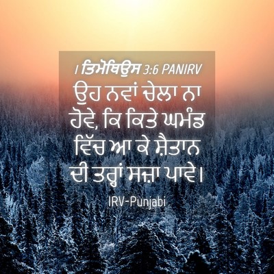 Picture 04 - 1 ਤਿਮੋਥਿਉਸ 3:6 PANIRV - ਉਹ ਨਵਾਂ ਚੇਲਾ ਨਾ - Bible Verse Picture