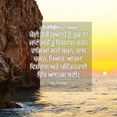 Picture 04 - 1 ਤਿਮੋਥਿਉਸ 4:12 PANIRV - ਕੋਈ ਤੇਰੀ ਜੁਆਨੀ ਨੂੰ - Bible Verse Picture