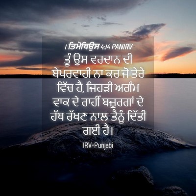 Picture 04 - 1 ਤਿਮੋਥਿਉਸ 4:14 PANIRV - ਤੂੰ ਉਸ ਵਰਦਾਨ ਦੀ - Bible Verse Picture