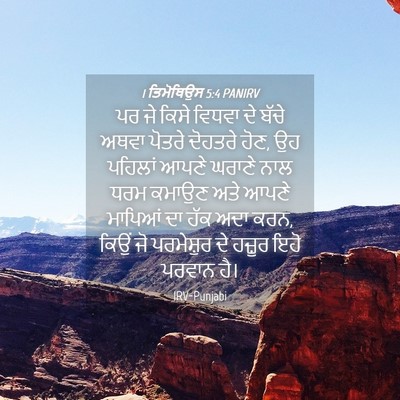 Picture 04 - 1 ਤਿਮੋਥਿਉਸ 5:4 PANIRV - ਪਰ ਜੇ ਕਿਸੇ ਵਿਧਵਾ ਦੇ - Bible Verse Picture