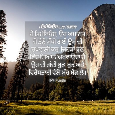 Picture 04 - 1 ਤਿਮੋਥਿਉਸ 6:20 PANIRV - ਹੇ ਤਿਮੋਥਿਉਸ, ਉਹ - Bible Verse Picture