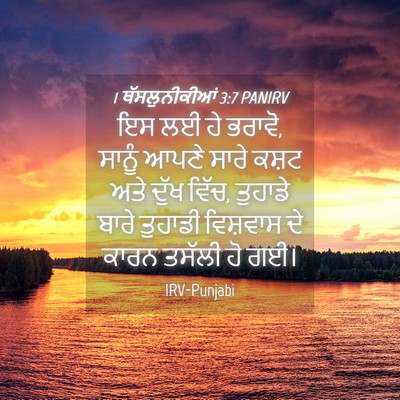 Picture 04 - 1 ਥੱਸਲੁਨੀਕੀਆਂ 3:7 PANIRV - ਇਸ ਲਈ ਹੇ ਭਰਾਵੋ, - Bible Verse Picture